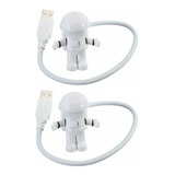 2 Luminarias Astro Light Usb Led - Astronauta