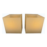 2 Luminárias Em Parafina 8x8x8cm + 2 Velas De Led Decoração 