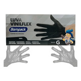 2 Luva Bompack C100u Preta G Proteção Mão Descartavel