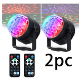 2 Luzes Led De Palco Giratória De Controle De Música Rgb Las