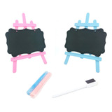 2 Mini Lousa Giz Caneta Quadro Negro Cavalete Lembrancinhas