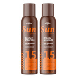 2 Óleo Bronzeador 15fps Spray Bronzeamento Rápido Vitamina E