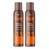 2 Óleo Bronzeador 15fps Spray Bronzeamento Rápido Vitamina E