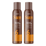 2 Óleo Bronzeador 6 Fps Spray Bronzeamento Rápido Vitamina E