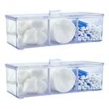 2 Organizador De Cosméticos Porta Algodão E Cotonete 1198