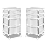 2 Organizador Multiuso 4 Gavetas Quarto-cozinha-branco N615