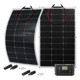 2 Painel Solar Fotovoltaico Flexivel 100w E Controlador