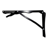 2 Par Mão Francesa Dobrável Desicon Tampo De Mesa 30cm Preto