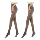 2 Pares De Meia-calça De Pelúcia Quente De Renda 90ge