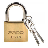 2 Pç Cadeado Latao 40 Mm Armario Bicicleta Mala Pado Cor Dourado