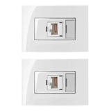 2 Pc Tomada P/ Moveis Margirius Rj45 Branca Informática Cat5 Cor Branco