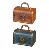 2 Peças Baú Antigo Decorativo Caixa De Fechadura De
