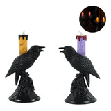 2 Peças De Luzes Led De Castiçal Eletrônico Halloween Raven