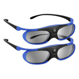2 Peças De Óculos Active Shutter Dlp-link 3d Glasses Usb Rec