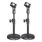 2 Pedestal Suporte Microfone De Mesa Studio Rádio Tripé Mtg
