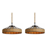 2 Pendente Corda Sisal Náutica Rústico Vintage 50cm L3250