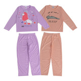 2 Pijama Infantil Feminino Menina Manga