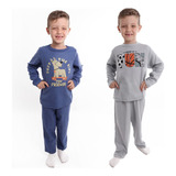 2 Pijama Quentinho Infantil Fleece/soft/plush Tamanho