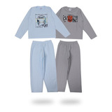 2 Pijamas Conjuntos Blusa Manga Longa