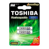 2 Pilhas Recarregáveis Aaa Toshiba Para