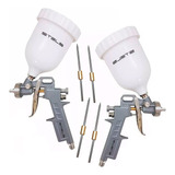2 Pistola Pintura Gravidade 600ml + 3 Bicos 1.2 1.5 1.8