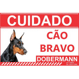 2 Placas Advertência Cuidado Cão Bravo