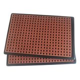 2 Placas De Espuma Fenólica Furo Rúcula + 2 Bandejas Suporte
