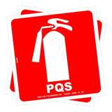 2 Placas Extintor Pqs Pó Químico Fotoluminescente 20x20cm