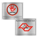2 Placas Lei Anti-fumo Bebida +18