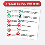 2 Placas Regras Para Playground Condominio 40x55cm Pvc 2mm