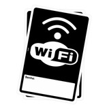 2 Placas Sinal. Aqui Tem Wifi Senha Sala Recepção Aviso Kit 