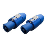2 Plug Conector Macho Powercon Azul