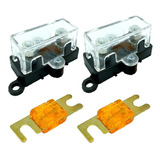 2 Porta Fusível Midi Pequeno 2 Fusíveis Mini Faca 40 Amperes
