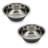 2 Pote Comedouro Ração Agua Petiscos Grande 2600ml Hoda Pet