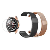 2 Pulseira Metal Watch 3 45mm + Pelicula E Bumper Case