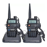 2 Radio Ht Dual Band(uhf+vhf) Baofeng Uv-5r + Fone Ptt + Nf