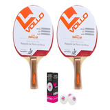 2 Raquete Ping Pong Clássica Profissional + 3 Bola Butterfly