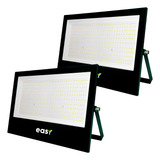 2 Refletor Super Led 400w Holofote Slim Bivolt Prova D'água