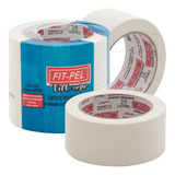 2 Rolo Fita Adesiva Crepe 48mm X 50m Branca Fit-pel