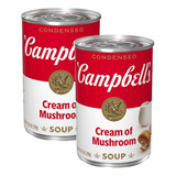 2 Sopa Concentrada Creme De Cogumelos Campbell's Lata 298g