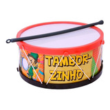 2 Tamborzinho Infantil Plástico Colorido Musical Tambor