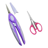 2 Tesouras Precisão Ponta Fina Soft Confortavel Kit