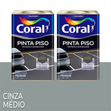 2 Tinta Pinta Piso Proteção Sol Chuva E Grandes Atritos 18l Acabamento Fosco Cor Cinza Médio