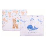 2 Toalhas Banho Bebe Infantil Soft 3 Camadas Fralda Menino