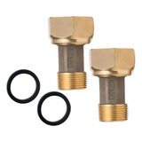 2 Tubete Tubo Adaptador Curto 3/4 Hidrômetro Medidor Latão