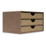 2 Un Gaveteiro Organizador 3 Gavetas Em Mdf Porta Papel Mesa