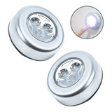 2 Un Lampada Luminária Toque 3 Led Guarda Roupa Armário Cor Prateado