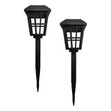 2 Un Luminaria Balizador Espeto Luz Solar Jardim Led Externa