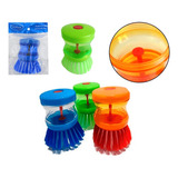 2 Unds Escova Lava Louça C/ Dispenser Dosador De Detergente