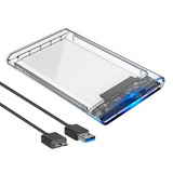 2 Unid Case Para Hd Externo Sata 2,5 Usb 3.0 Slim Transparen